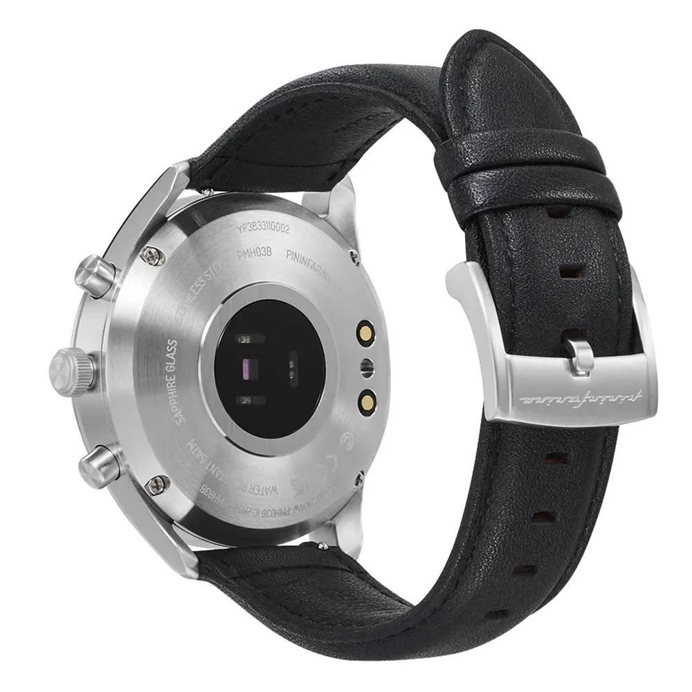 Pininfarina Men's Smart Watch, 44mm, Leather Band, PMH03B-03 - Black