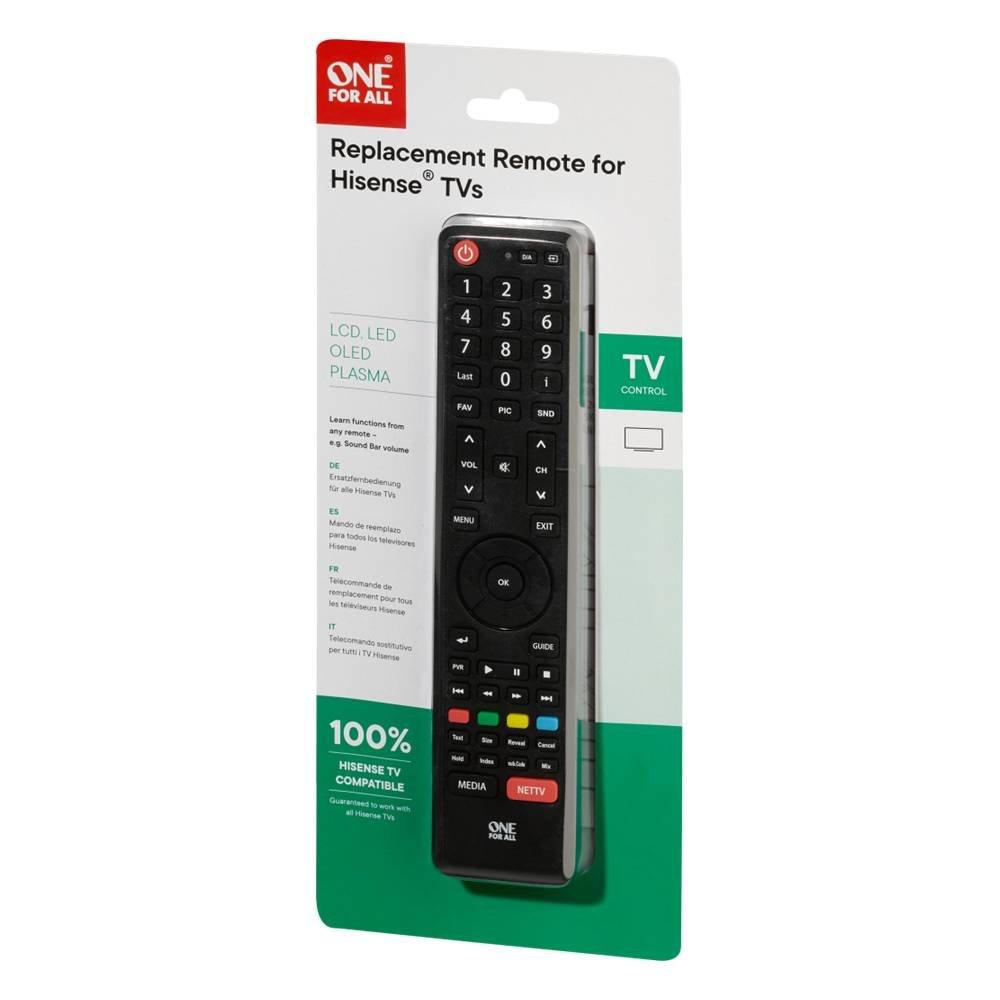 ONE FOR ALL Hisense TV Remote, URC1916 - Black