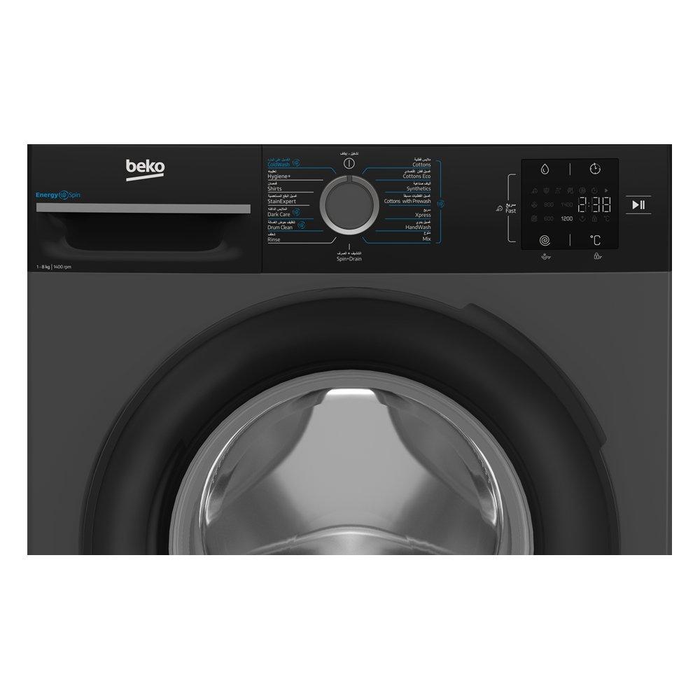 Beko Front Load Washer, 8 KG, WTV814KNXA - Anthracite