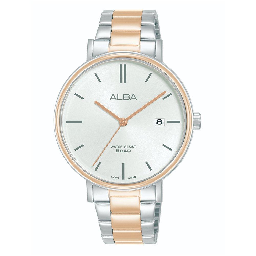 Alba 36mm Fashion Watch for Women, Analog, Stainless steel Band, AG8N96X1 â€“ Silver & Rose 
