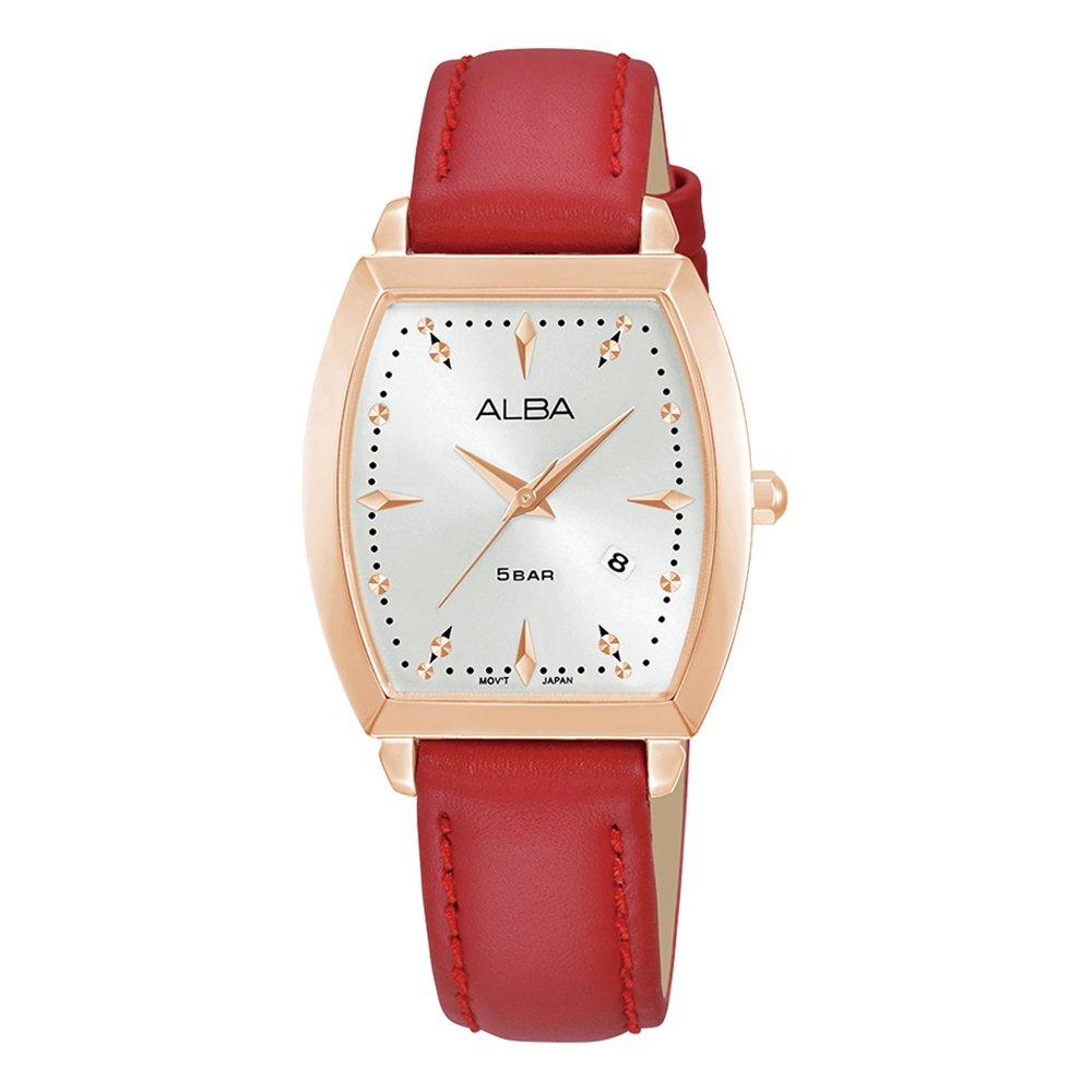 ساعة فاشن للنساء من البا، انالوج، سوار جلد، 27 ملم، AH7CT2X1–أحمر