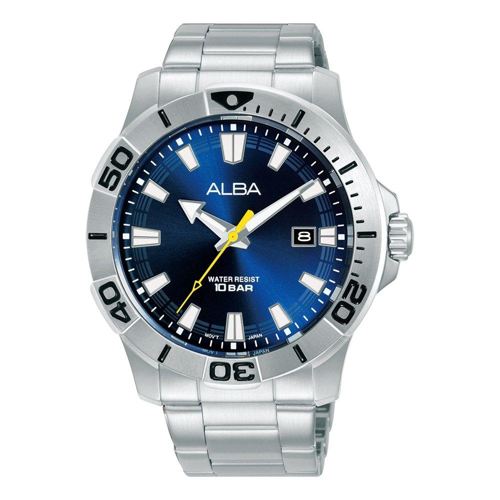 Alba Active Men's Watch,Analog, 43mm, Stainless Steel Strap, AS9S99X1- Silver