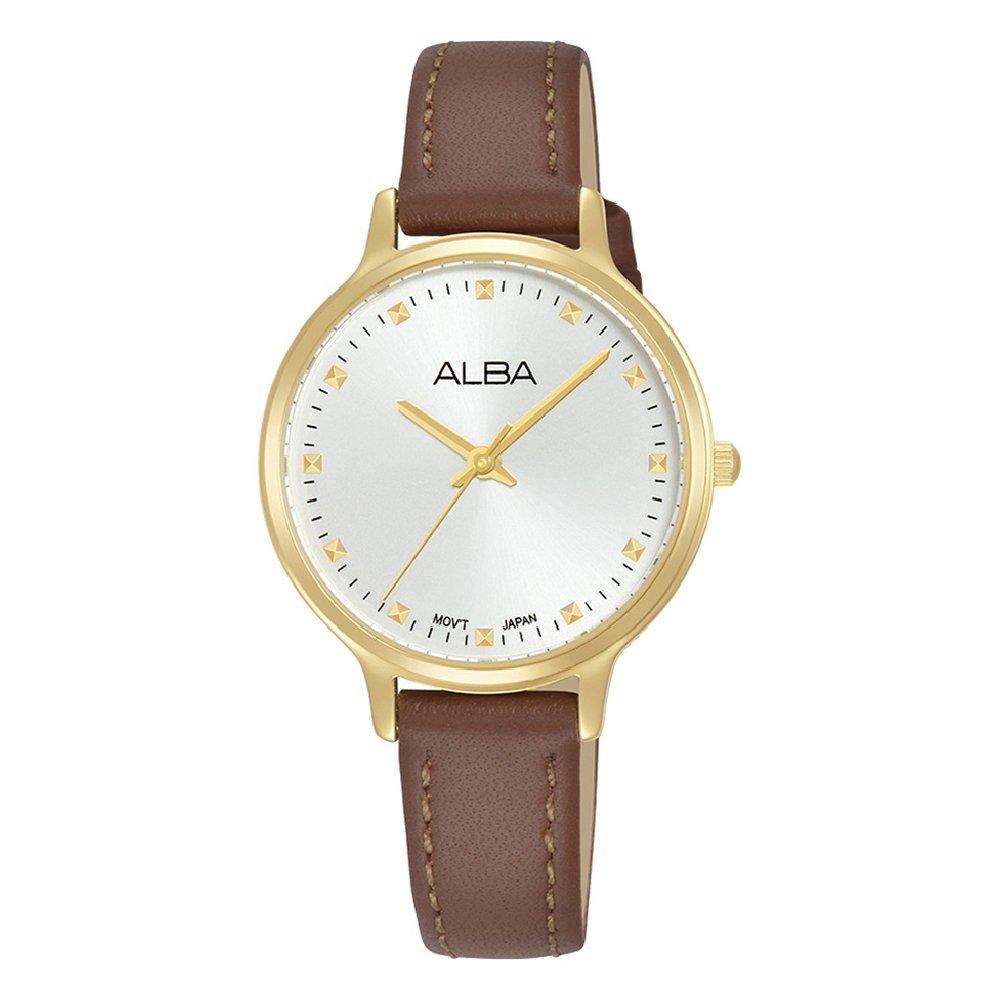 Alba 30mm Fashion Watch for Women, Analog, Leather Band, ARX154X1 - Brown