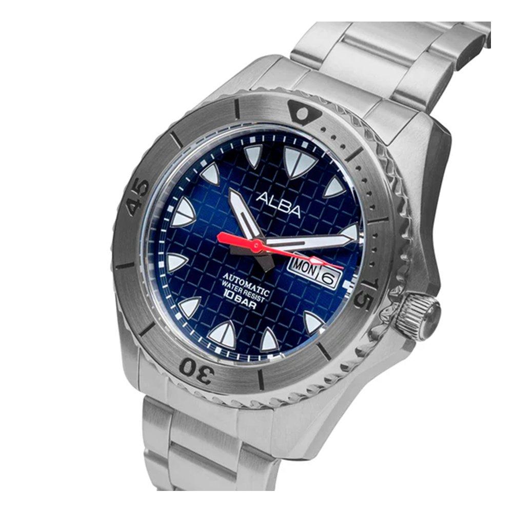 Alba Active Men's Watch, Analog, 44.5mm, Stainless Steel Strap, AL4579X1- Silver