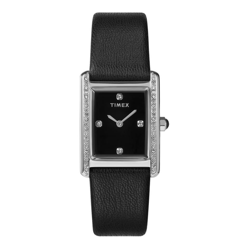 Timex Hailey Women’s Casual Watch, Analogue, 24mm, Leather Strap, TW2W63800- Black