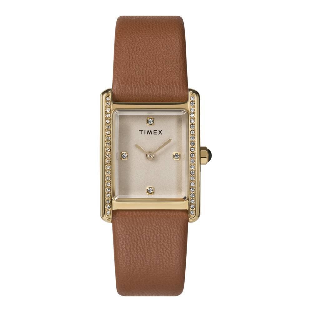 Timex Hailey Women’s Casual Watch, Analogue, 24mm, Leather Strap, TW2W63900- Gold-Tone