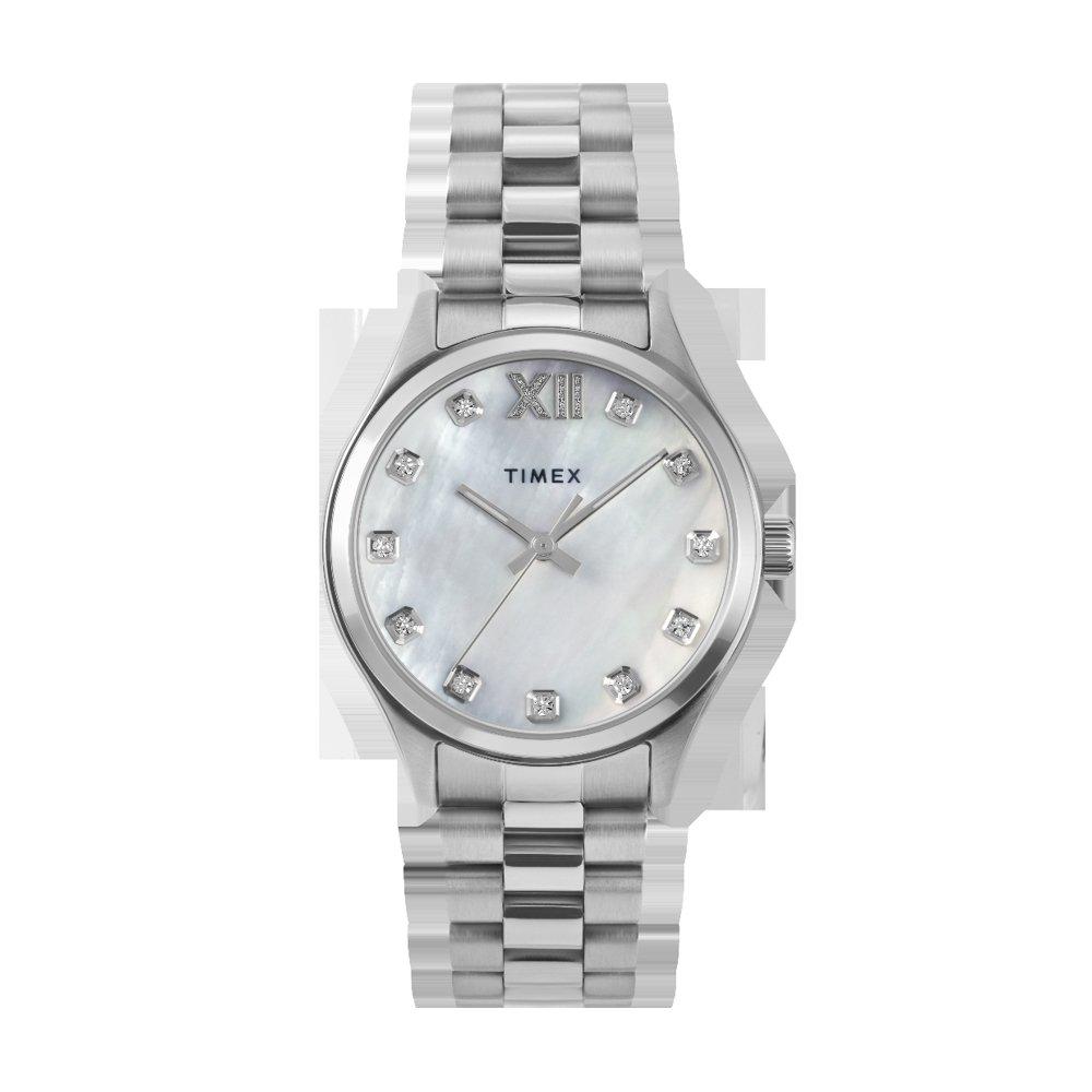 Timex Legacy Women Watches, Analog, 34mm, Stainless Steel Strap, TW2W85300 - Mother of Pearl 