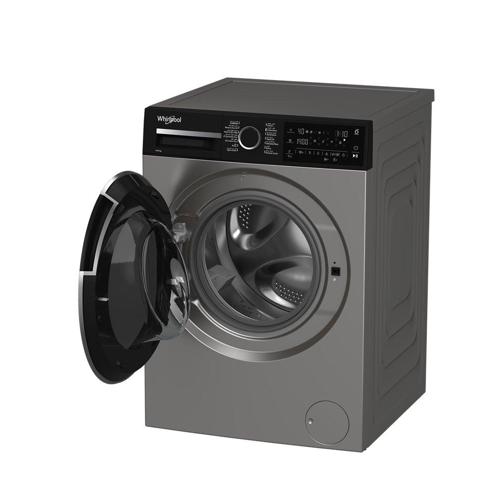 Whirlpool Front Load Washing Machine, 12kg Washing Capacity, 8kg Drying Capacity, WWD 128144D SBME – Silver