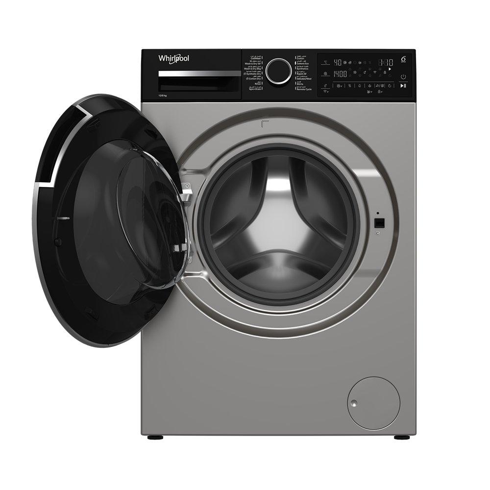 Whirlpool Front Load Washing Machine, 12kg Washing Capacity, 8kg Drying Capacity, WWD 128144D SBME – Silver