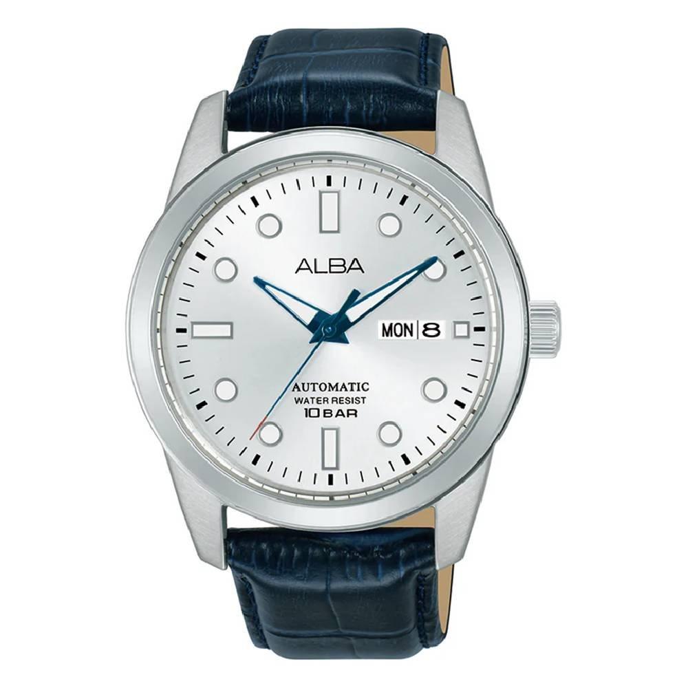 Alba Mechanical Watch for Men, Analog, 42mm, Leather Strap, AL4663X1 – Blue