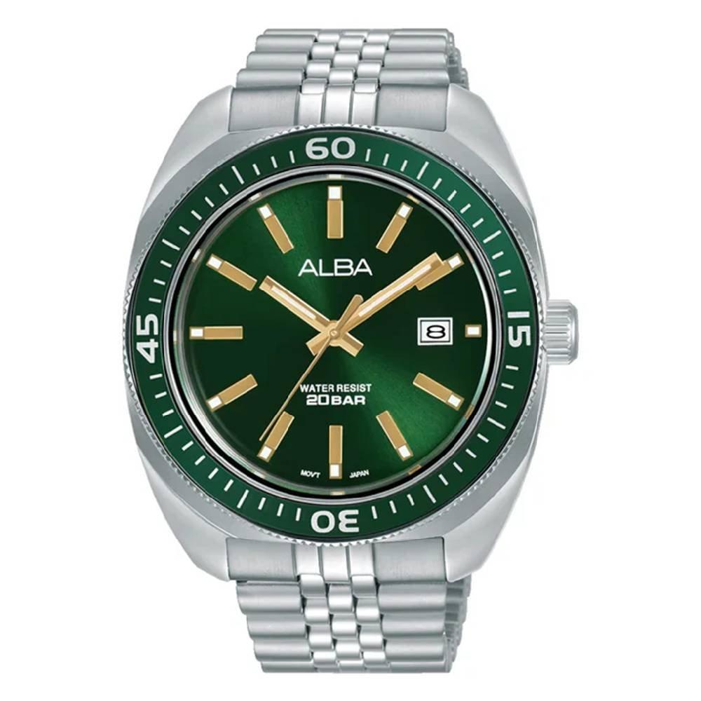 Alba Mechanical Watch for Men, Analog, 43mm, Stainless Steel Strap, AS9T77X1 – Silver