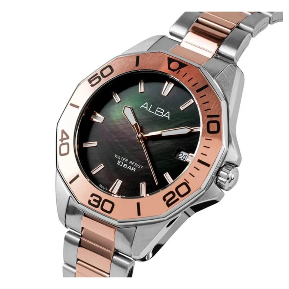 Alba Mechanical Watch for Women, Analog, 36mm, Stainless Steel Strap, AG8P19X1 – Two Tone