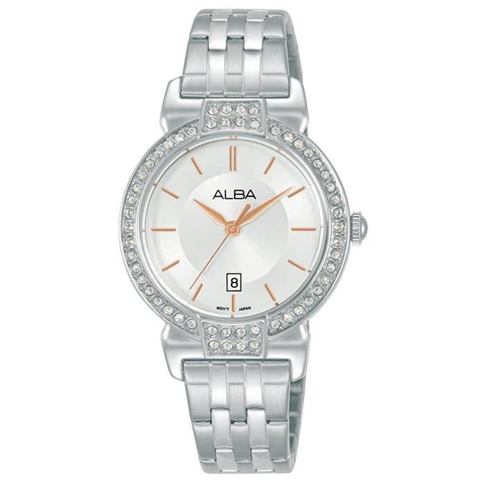 Alba 30mm Fashion Watch for Women, Analog, Stainless steel Band, AH7DA5X1- Silver