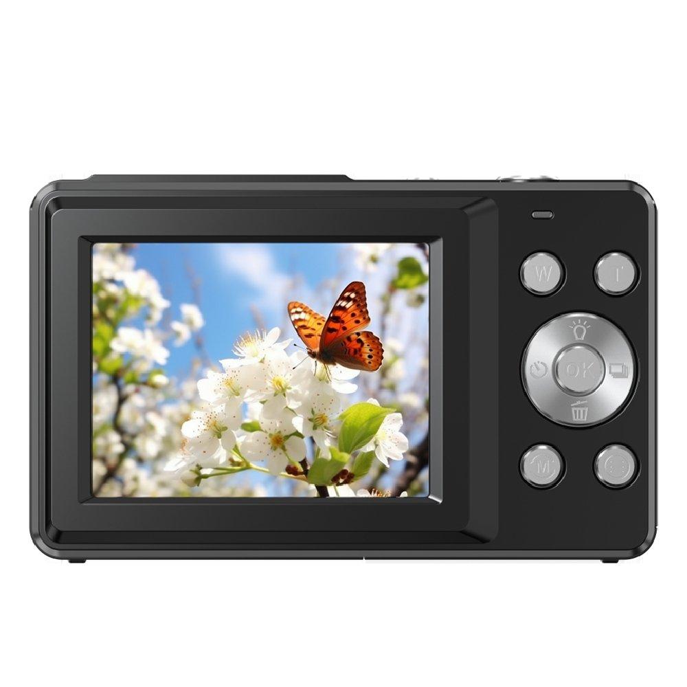 كاميرا رقمية صغيرة من اي كيو بدقة 44 ميجابكسل عالية الوضوح مع تقريب بصري، MyVlogs4mini BLK - أسود