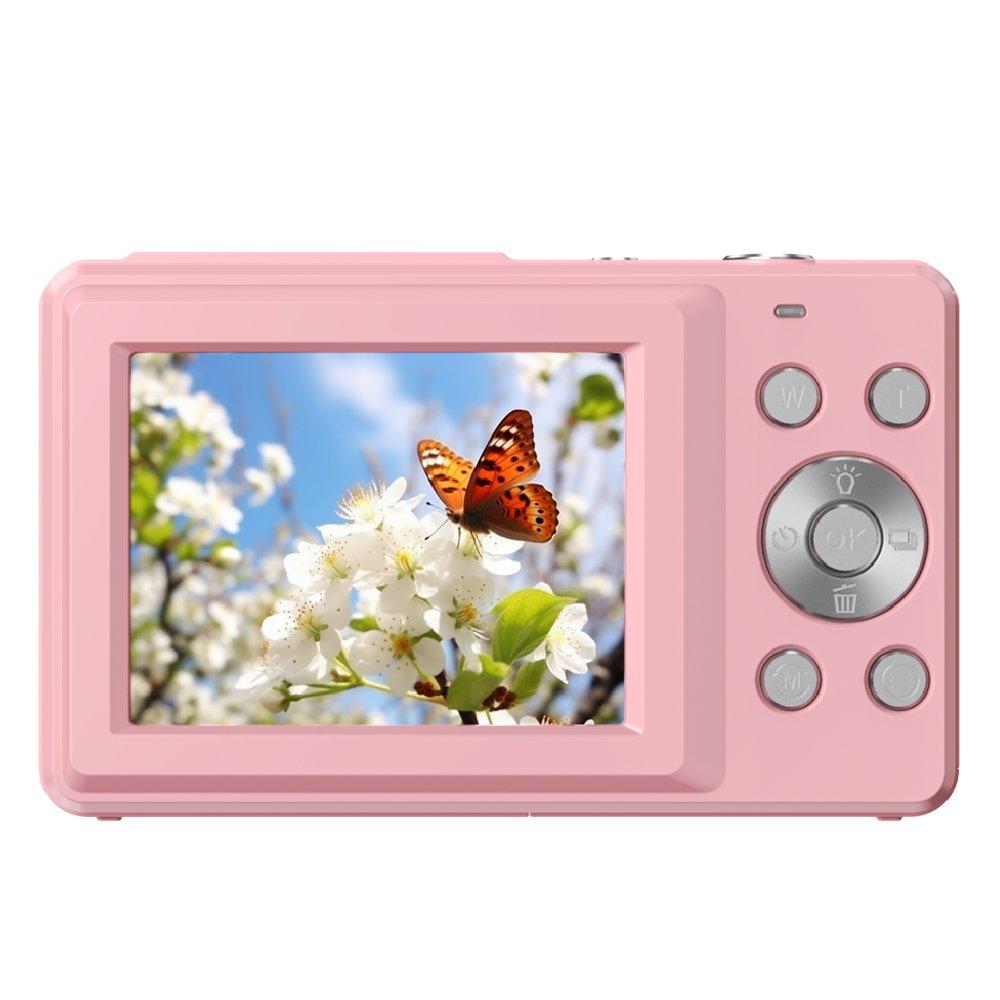 كاميرا رقمية صغيرة من اي كيو بدقة 44 ميجابكسل عالية الوضوح مع تقريب بصري، MyVlogs4mini PNK - وردي