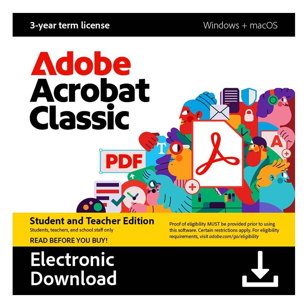 بطاقة اشتراك أدوبي أكروبات كلاسيك للطلاب و المعلمين  - 3 سنوات
