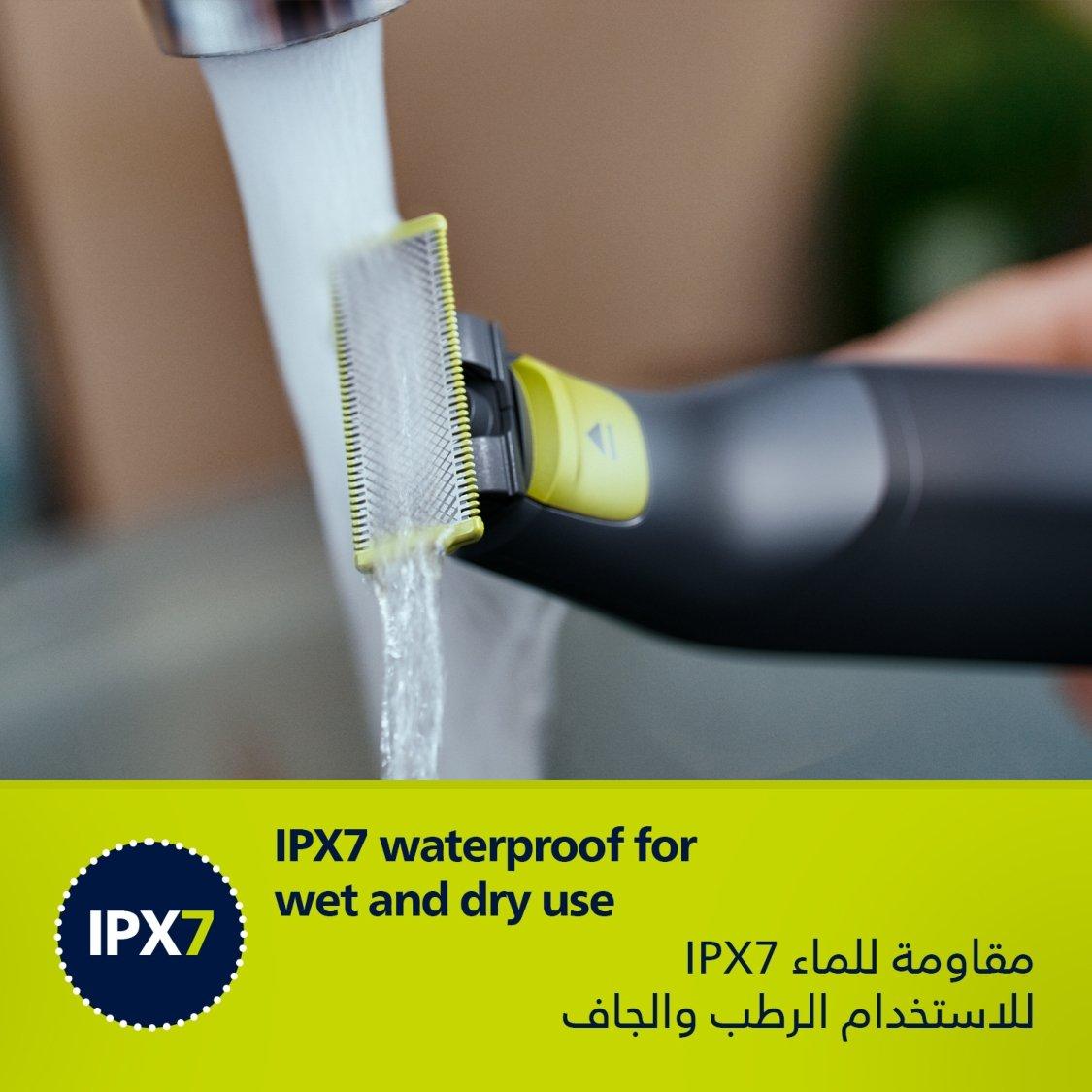 Philips OneBlade Pro Face + Body QP6542/10, Hybrid Trimmer and Shaver with 12-Length Precision Comb, Waterproof, 90 Min Cordless Use