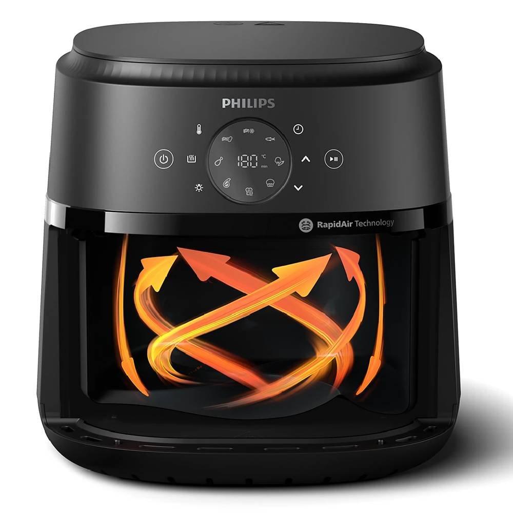 مقلاة هوائية من فيليبس، بقوة 1700 واط، سعة 6.2 لتر، NA230/09 - أسود