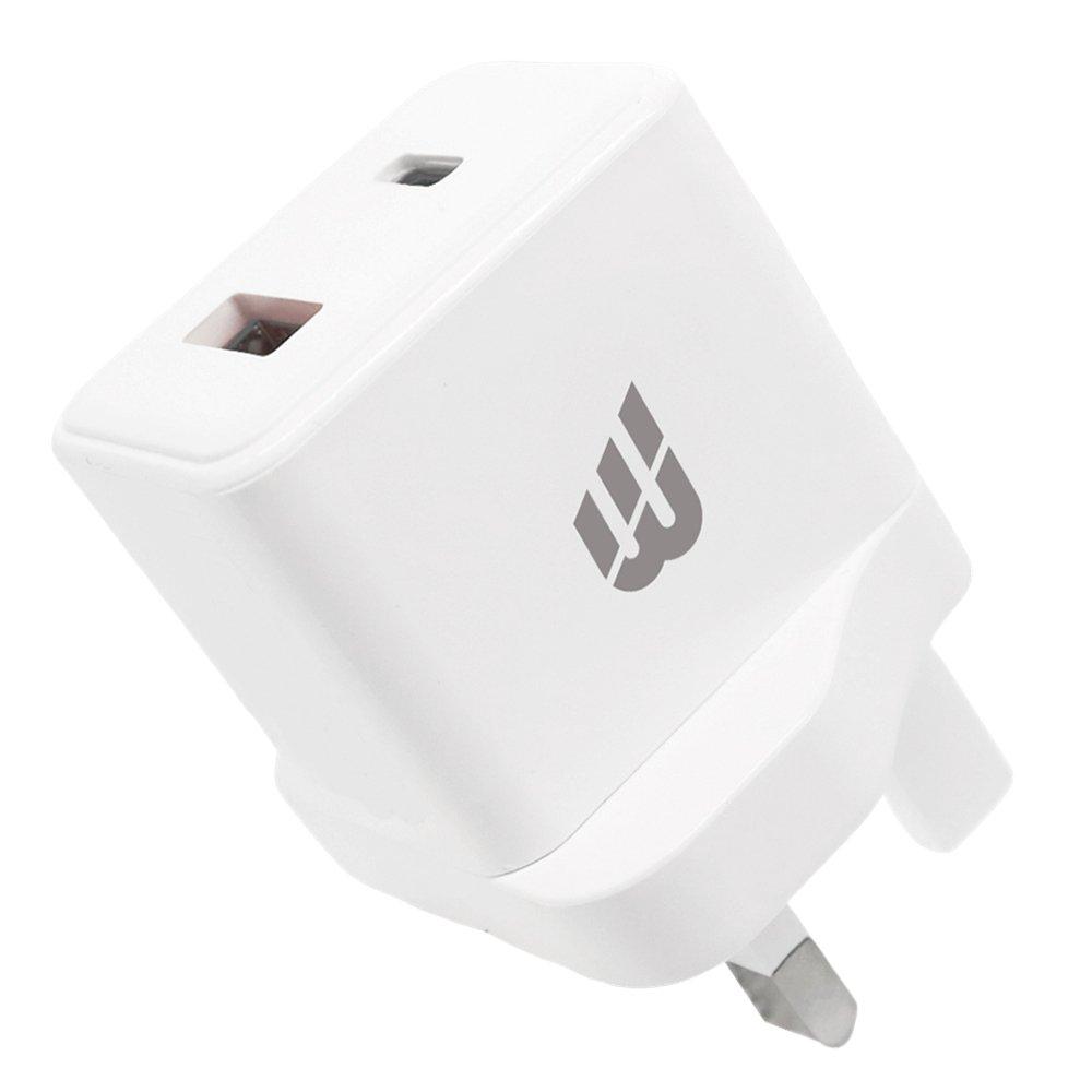 Baykron 33W USB-C & USB-A Wall Charger, BKR-SL-30W-UK-B – White 