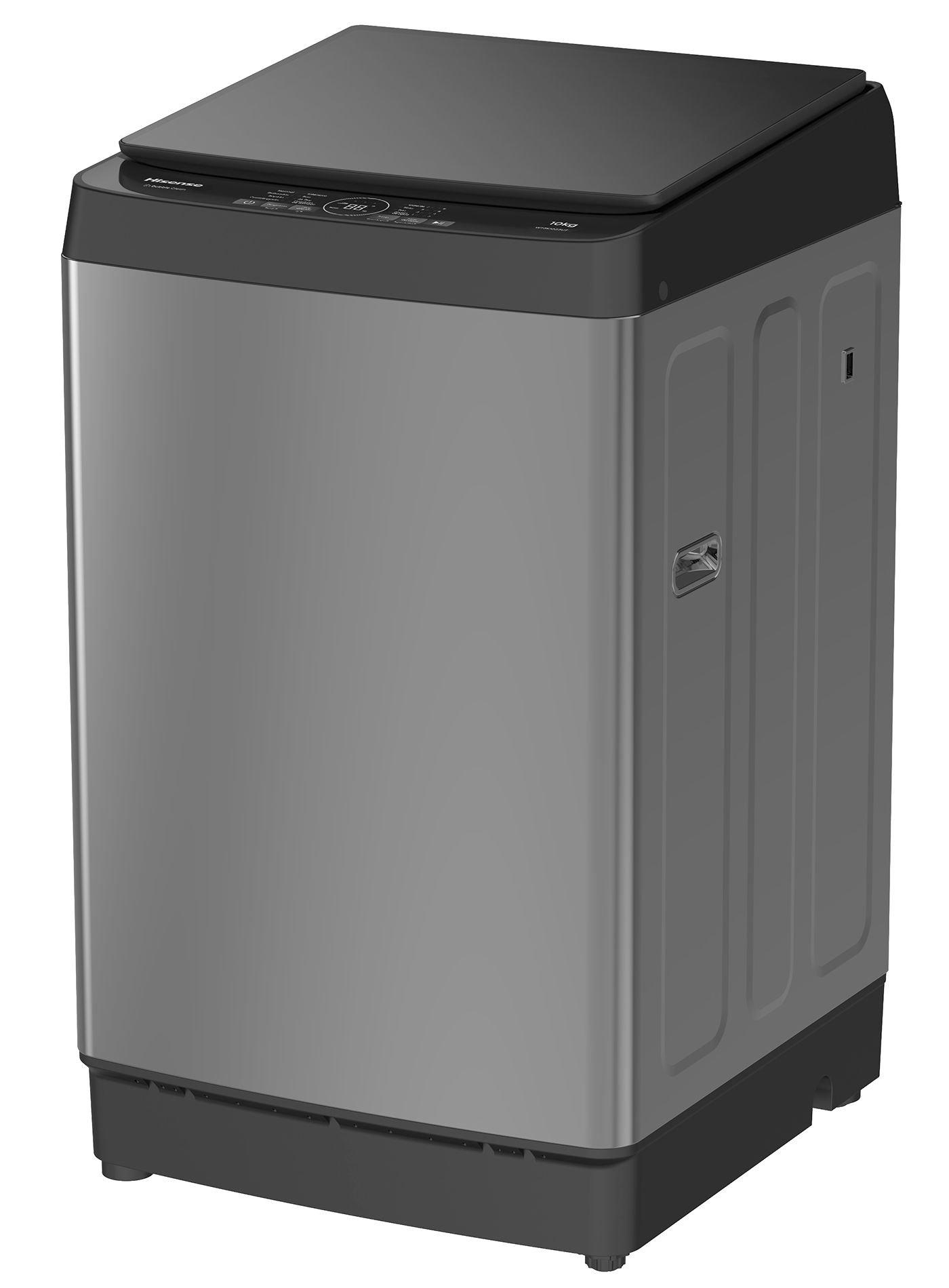 غسالة ملابس من هايسنس، سعة 10 كجم، فتحة تحميل علوية، WT3K1023UT - رمادي