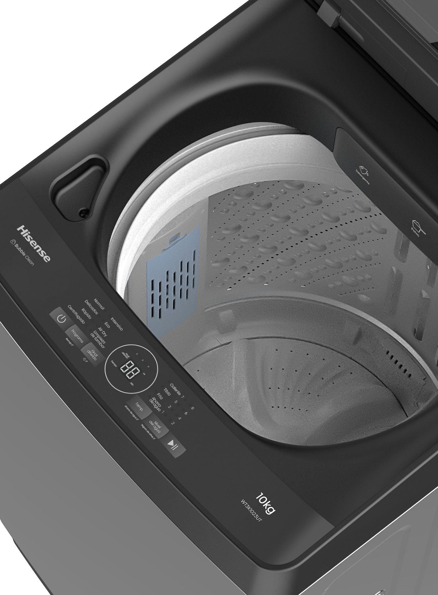 غسالة ملابس من هايسنس، سعة 10 كجم، فتحة تحميل علوية، WT3K1023UT - رمادي
