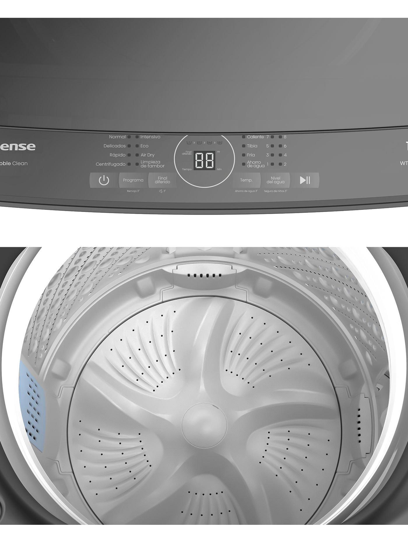 غسالة ملابس من هايسنس، سعة 10 كجم، فتحة تحميل علوية، WT3K1023UT - رمادي