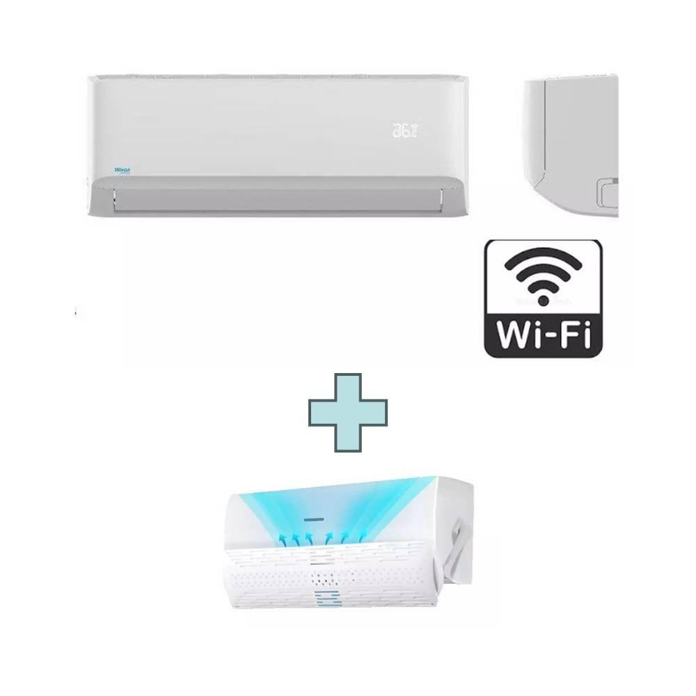 Wansa Diamond Split AC, 19.4K BTU, Wi-fi Connection+ Air conditioner Air Deflector accessory, WSUC19CMDS+AIRDEF - White