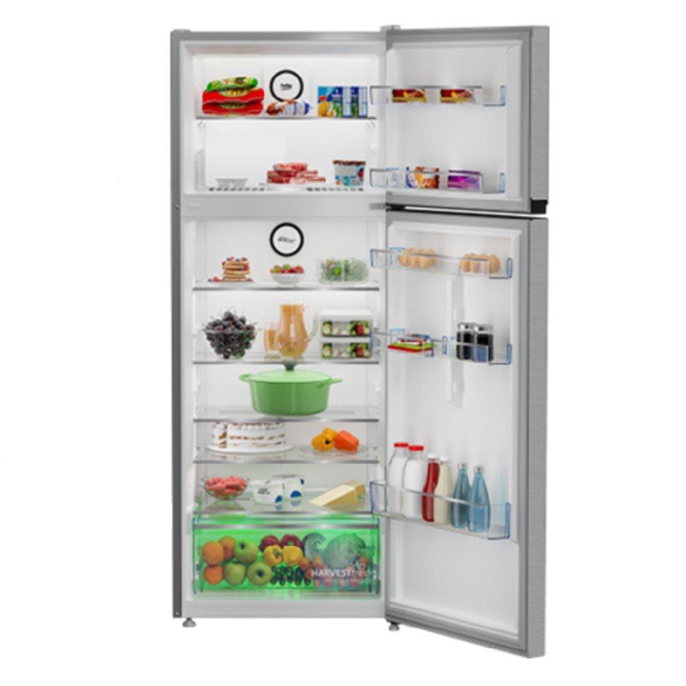 Beko Top Freezer Refrigerator, 406L, 14.3CFT, RDNE455M20X - Silver