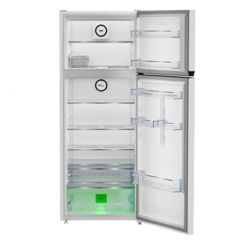 Beko Top Freezer Refrigerator, 406L, 14.3CFT, RDNG55M20TSW - White