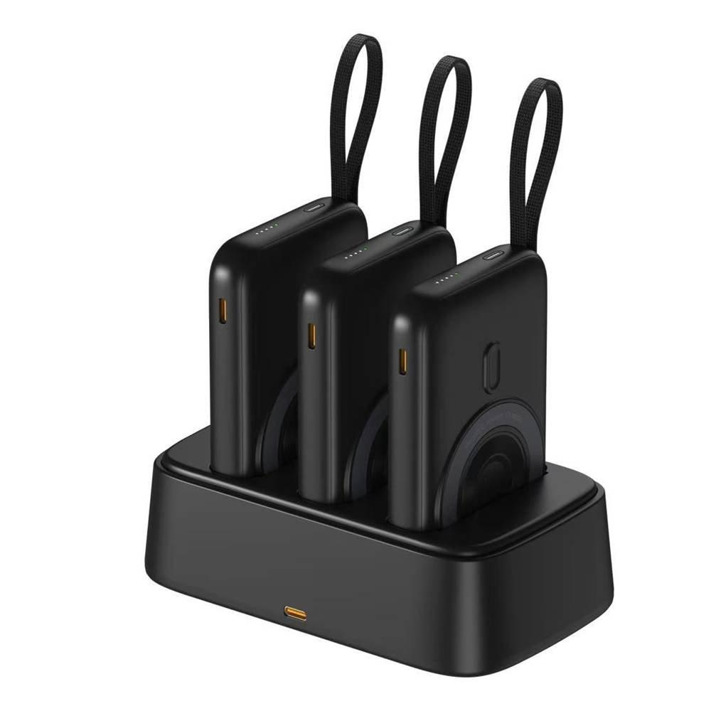 Gizzy Magsafe 3 In 1 Wireless Charging Power Bank, HW36DW-3 - Black