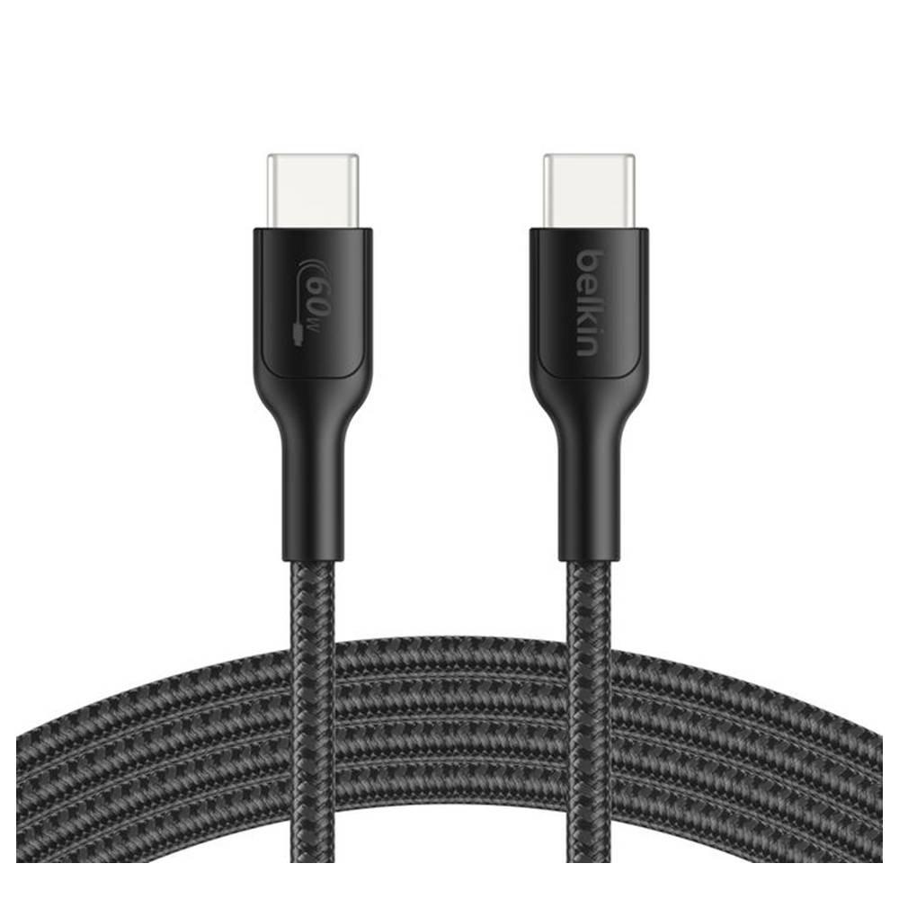 Belkin Gaming Braided USB-C to USB-C Cable, 60W,ENA008HQ2MBK- Black