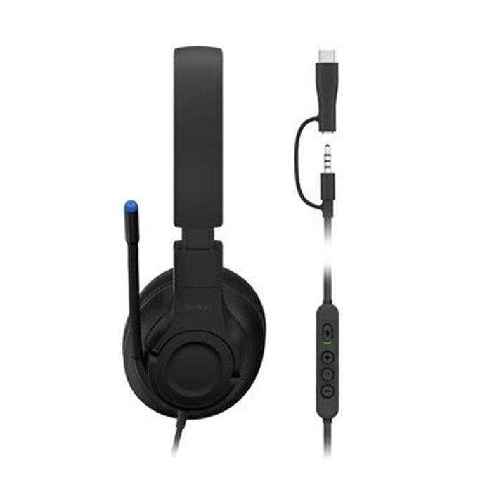 Belkin Inspire Wired Over-Ear Kids Gaming Headset for Nintendo Switch 2, ENA011HQBK - Black