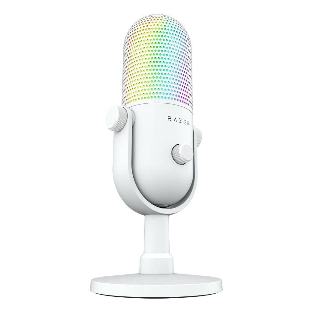 Razer Seiren V3 Chroma RGB USB Microphone with Tap-to-Mute, RZ19-05060200-R3U1 - White