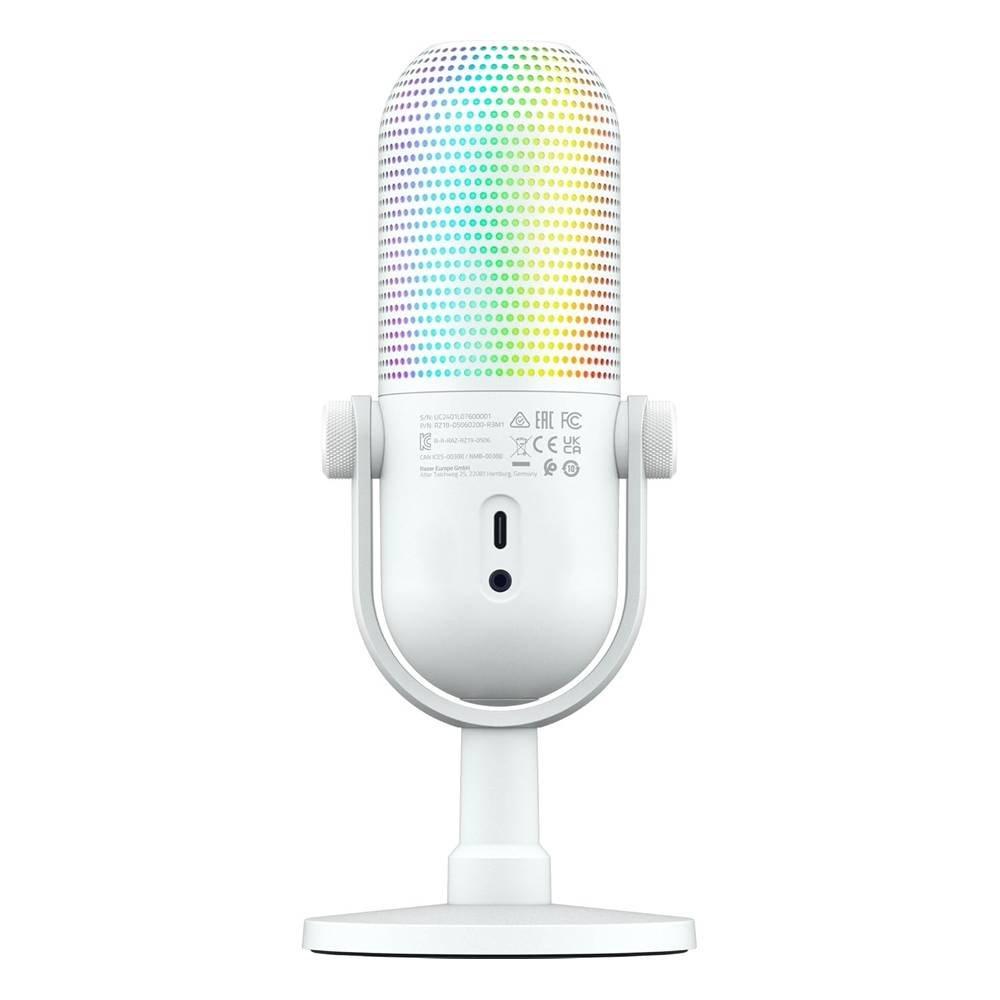 Razer Seiren V3 Chroma RGB USB Microphone with Tap-to-Mute, RZ19-05060200-R3U1 - White