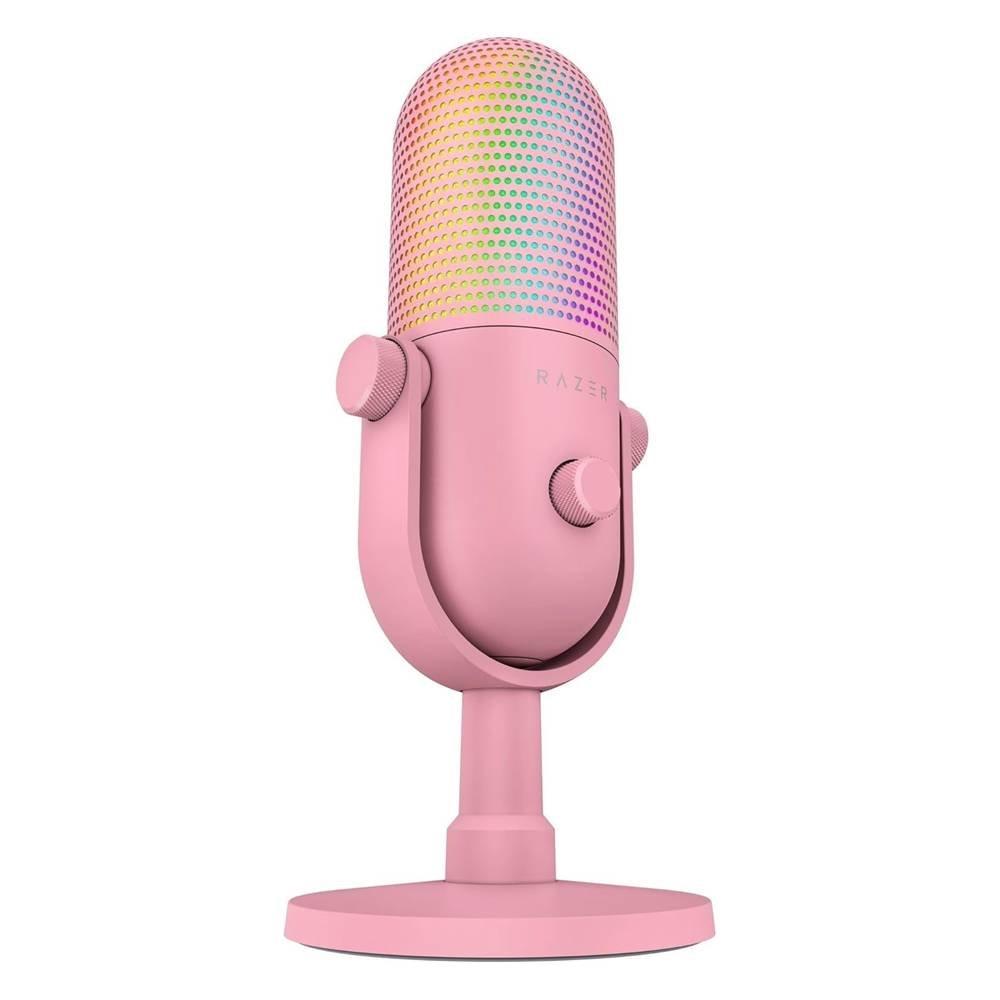 Razer Seiren V3 Chroma RGB USB Microphone with Tap-to-Mute, RZ19-05060300-R3U1 - Pink 