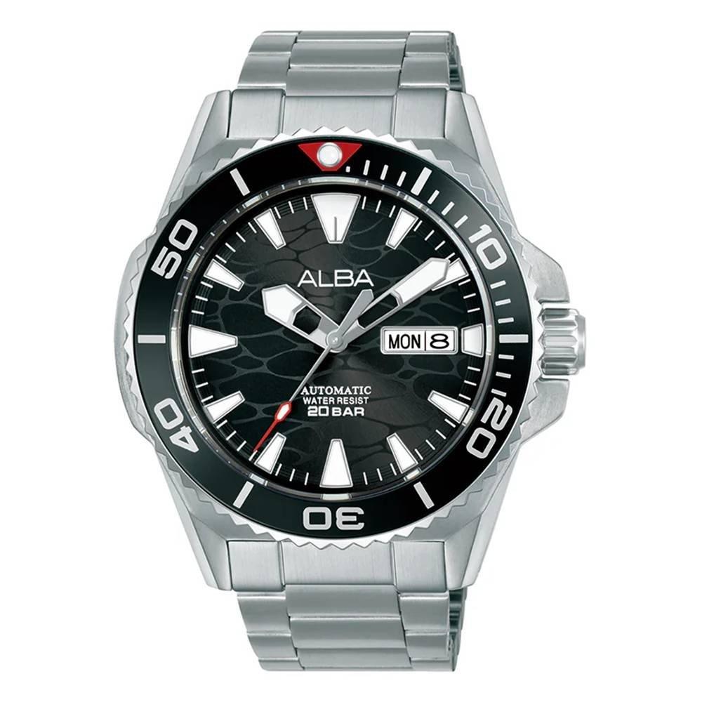 Alba Mechanical Watch for Men, Analog, 43mm, Stainless Steel Strap, A3B019X1 - Silver