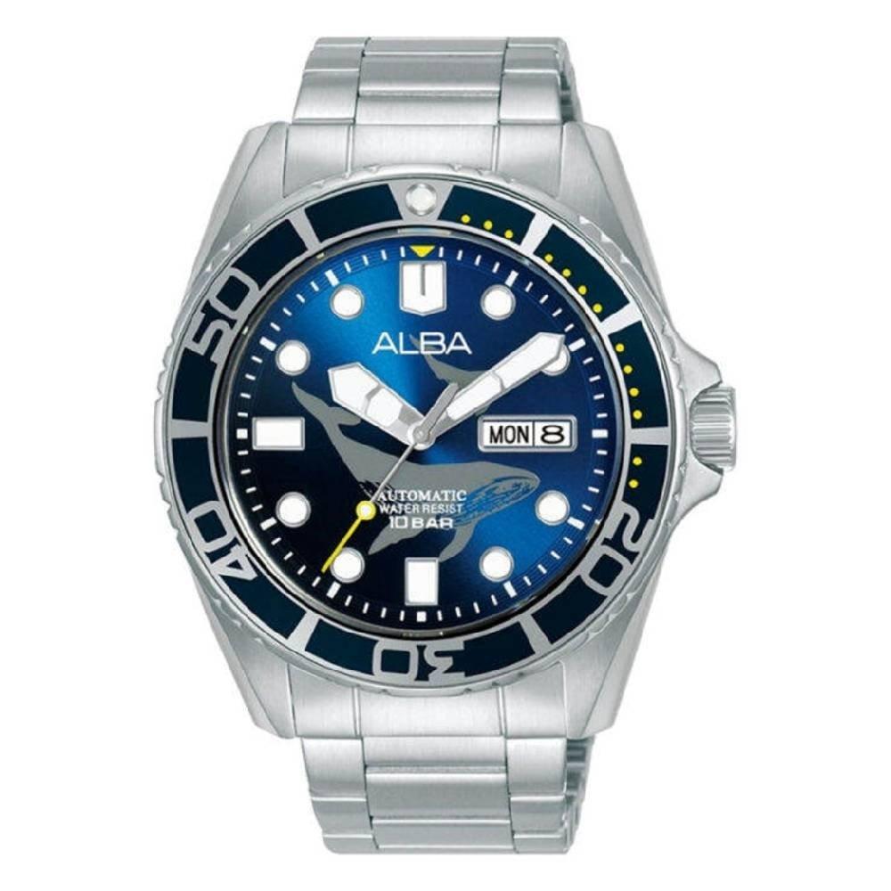 Alba Mechanical Watch for Men, Analog, 43mm, Stainless Steel Strap, AL4617X1 - Silver