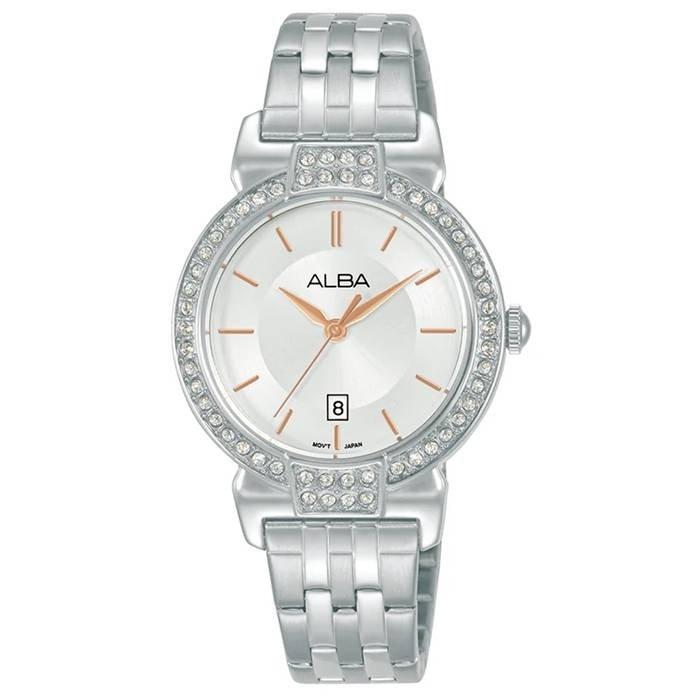 Alba 30mm Fashion Watch for Women, Analog, Stainless steel Band, AH7DA5X1- Silver