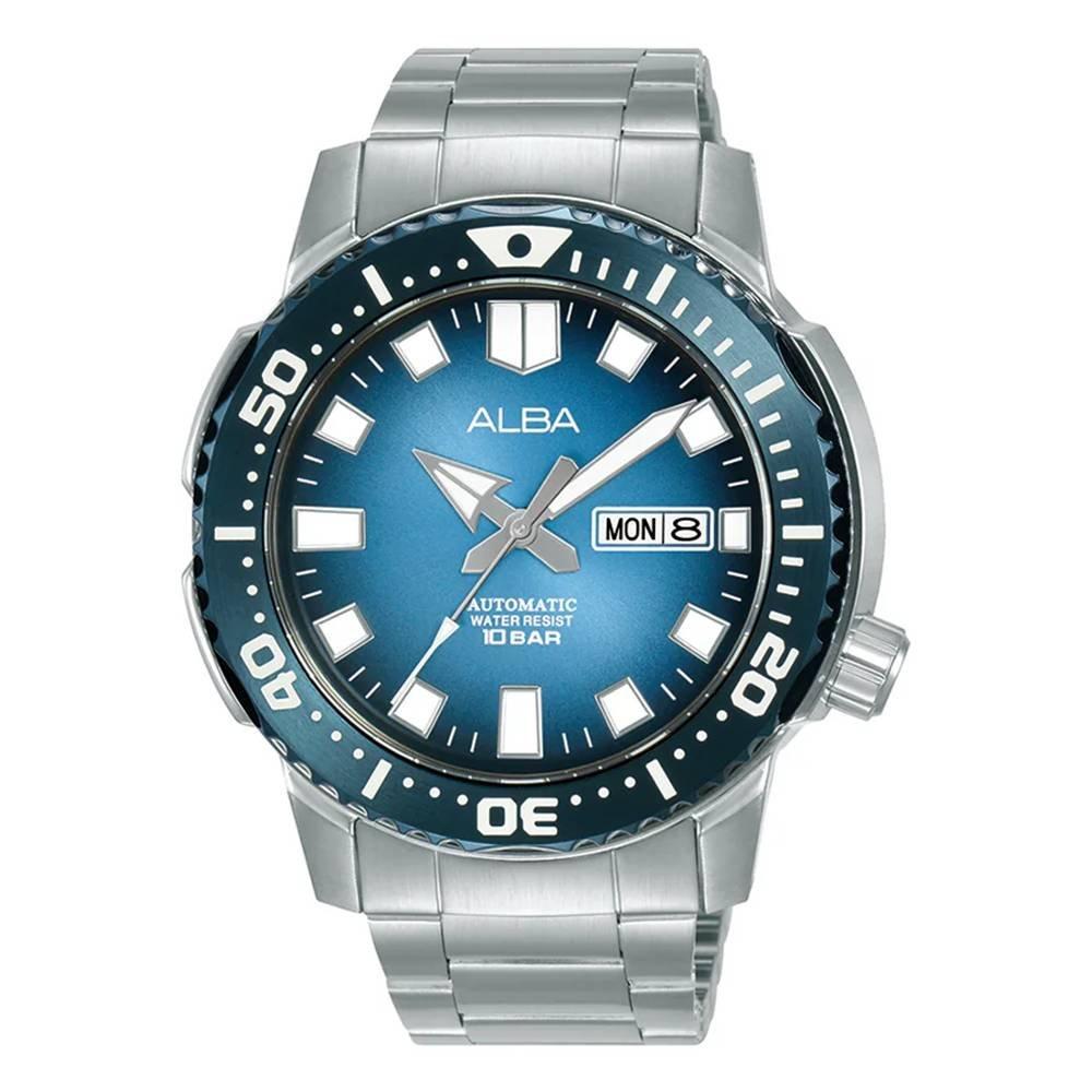 Alba Mechanical Watch for Men Analog 46mm Stainless Steel Strap AL4629X1 - Silver