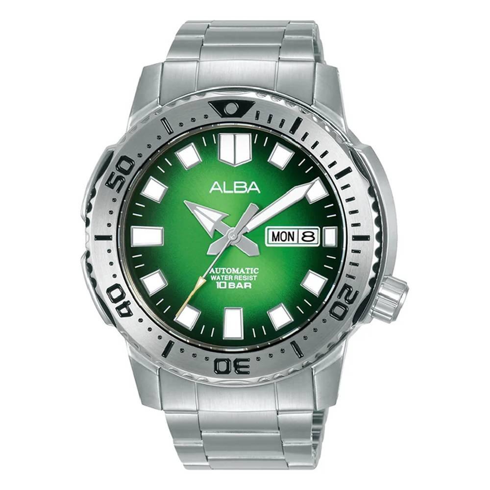 Alba Mechanical Watch for Men Analog 46mm Stainless Steel Strap AL4631X1- Silver