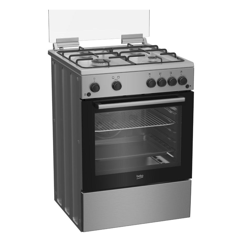 Beko 4 Burners Gas Cooker, 60x60cm, FBG62110SSL - Silver