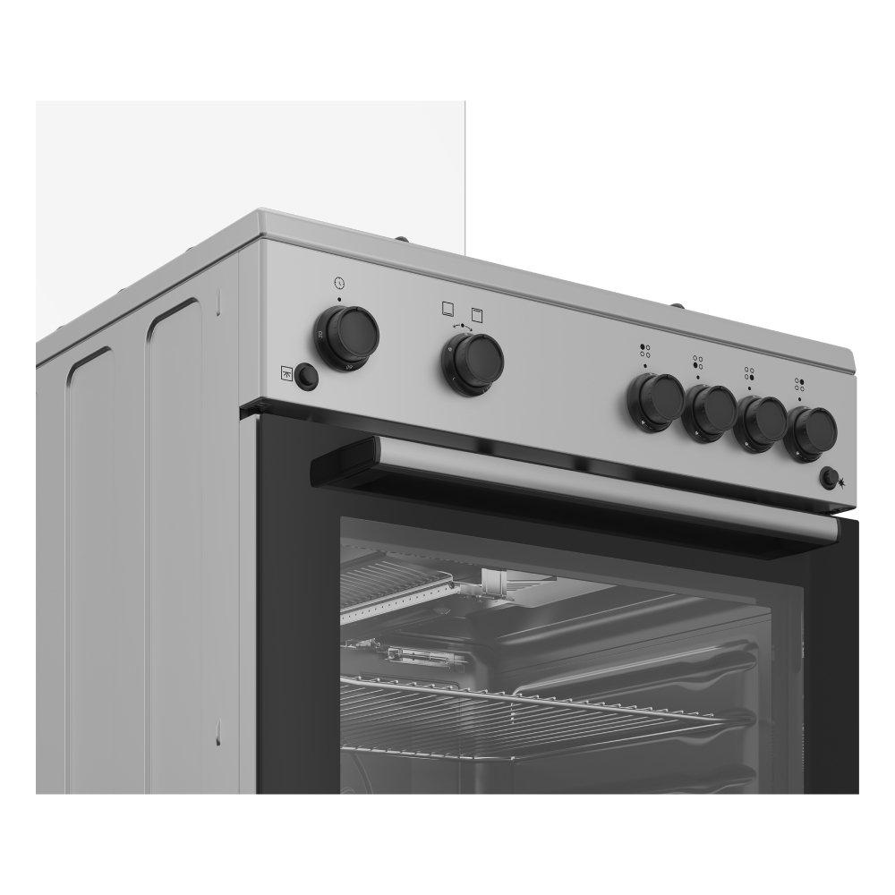 Beko 4 Burners Gas Cooker, 60x60cm, FBG62110SSL - Silver