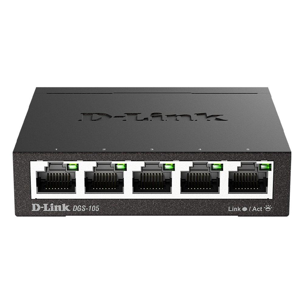 D-Link 5-Port Desktop Gigabit Smart Managed Switch, DGS-105/B – Black