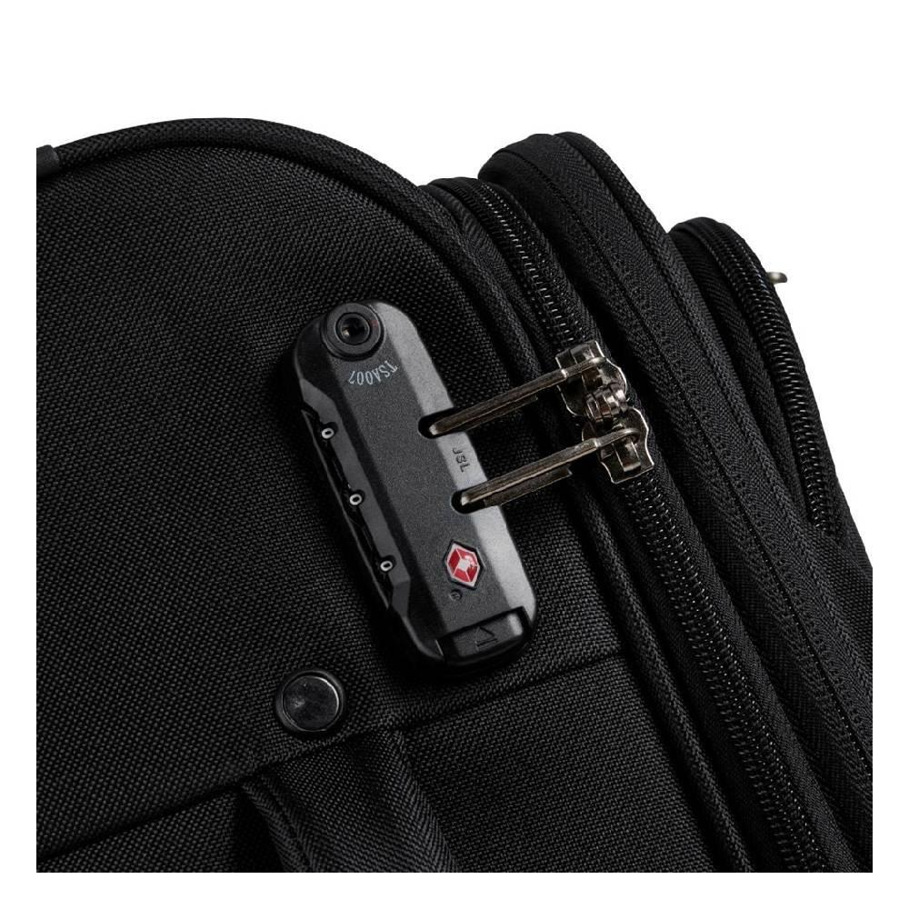 Delsey Vanguard 55cm 4 Wheel Soft Luggage, 400380100– Black