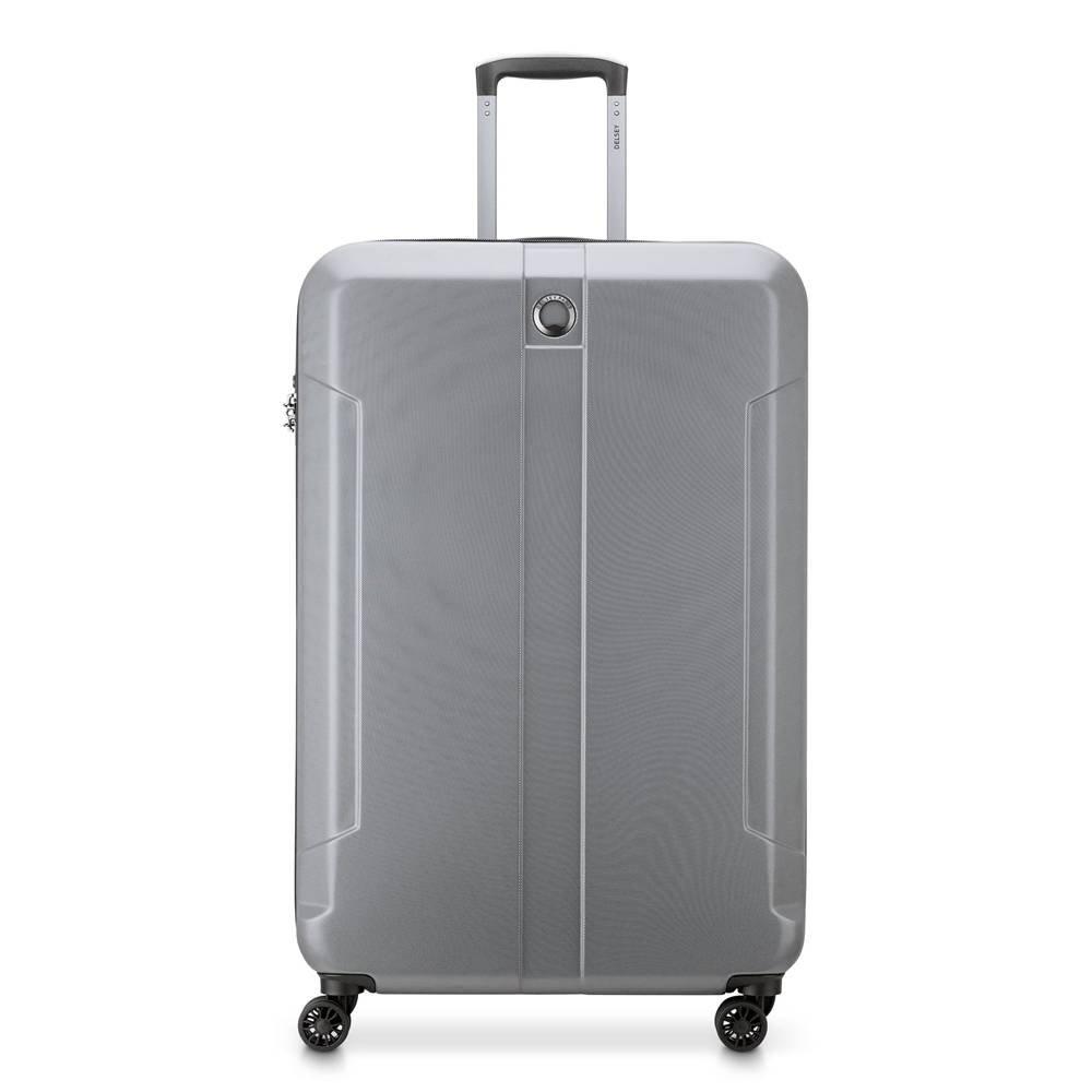 DELSEY Depart 71cm Hard Luggage Expandable 4 Wheel Check, 00314582001 X9 - Grey