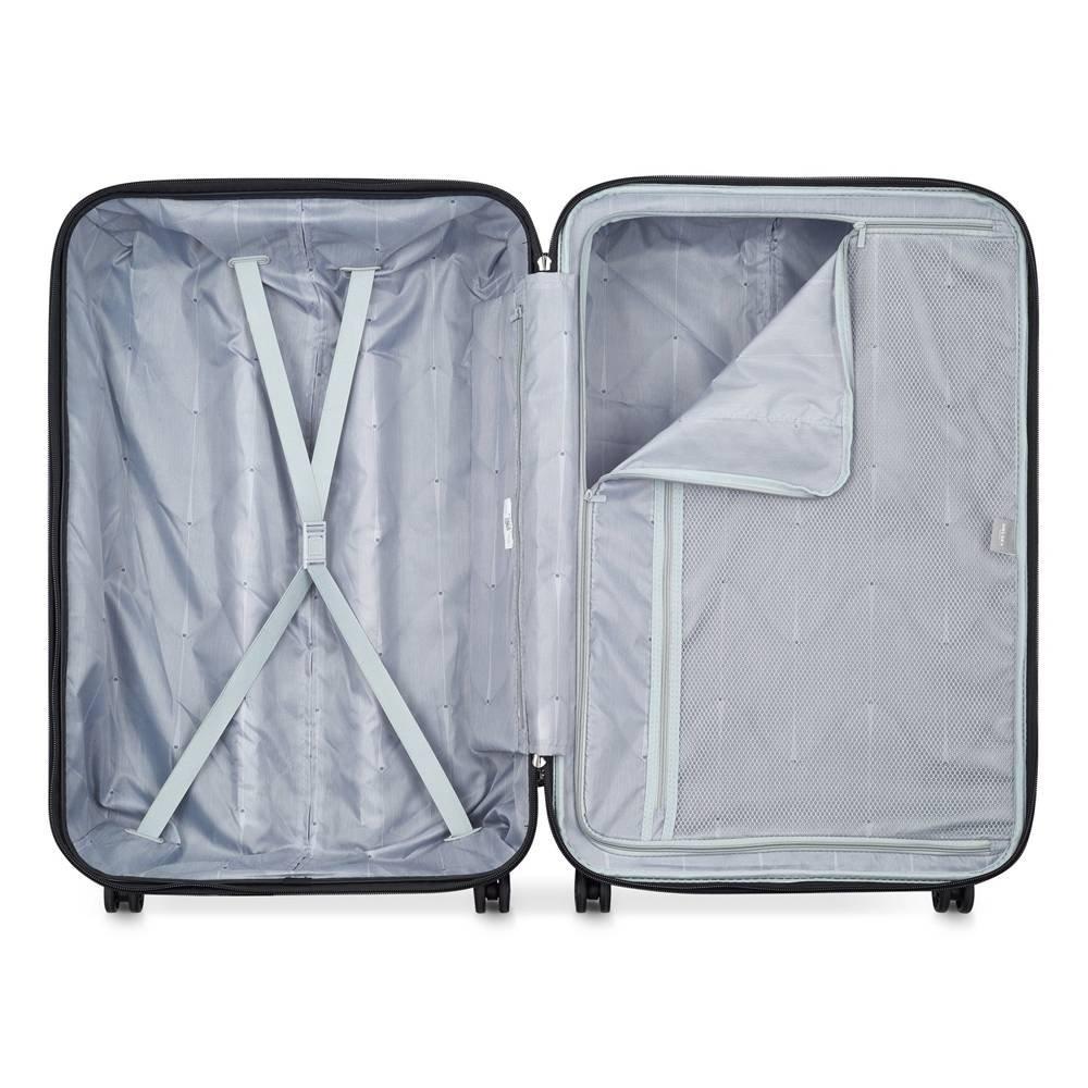 DELSEY Depart 71cm Hard Luggage Expandable 4 Wheel Check, 00314582001 X9 - Grey