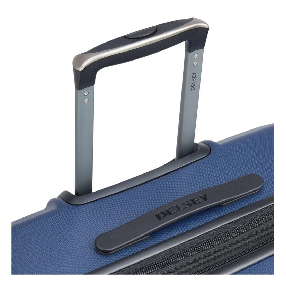 DELSEY Depart 81cm Hard Luggage Expandable 4 Wheel Check, 00314583022 X9 – Blue