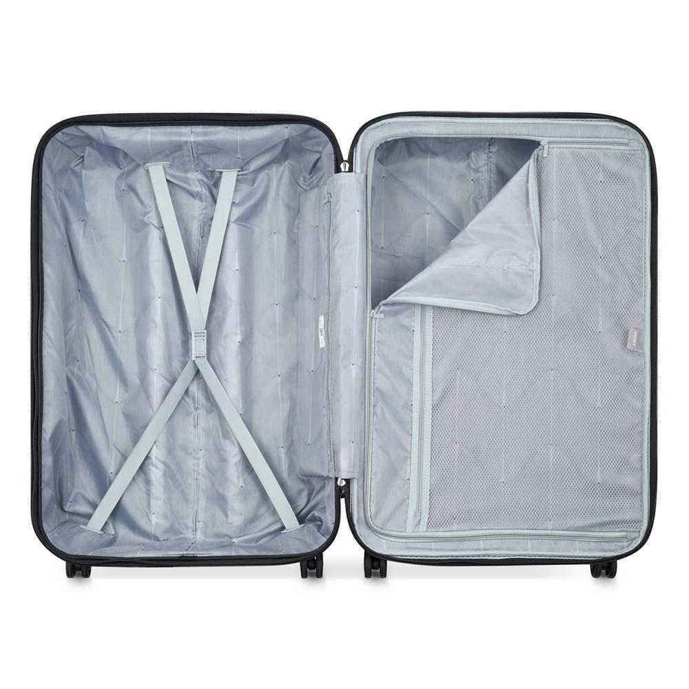 DELSEY Depart 81cm Hard Luggage Expandable 4 Wheel Check, 00314583001 X9 - Grey