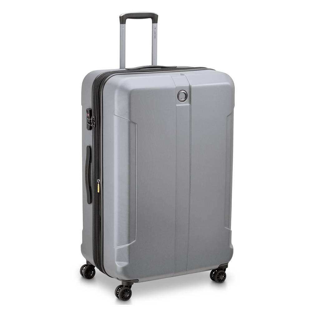 DELSEY Depart 81cm Hard Luggage Expandable 4 Wheel Check, 00314583001 X9 - Grey