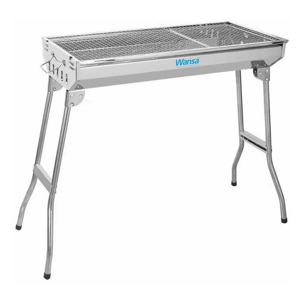 Wansa Foldable Stainless Charcoal Grill, LX100262 - Silver
